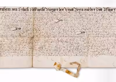 Altes handschriftliches Dokument aus dem Jahr 1662 mit Siegeln, vermutlich ein juristisches oder offizielles Schriftstück.
